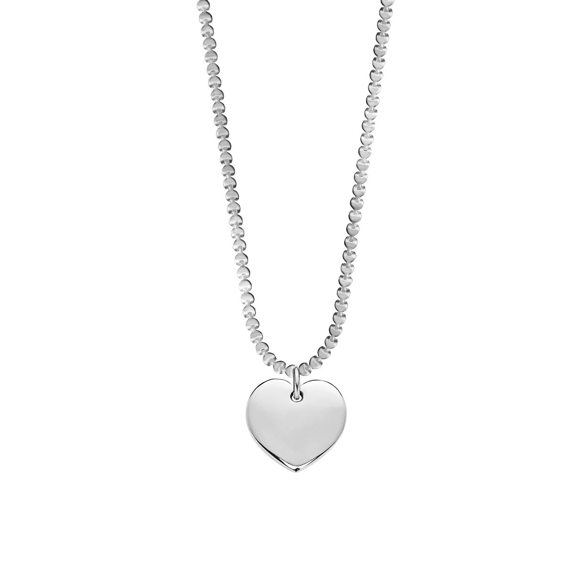 Halskette Hearts mit Anhänger Herz 1 cm versilbert 40 cm - Vorderansicht