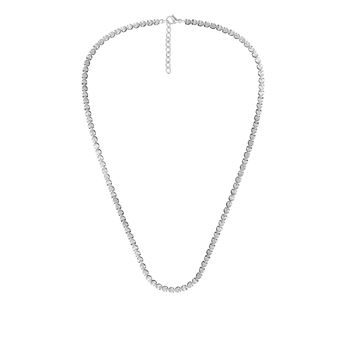 Halskette Hearts versilbert 40 cm - Trägeransicht