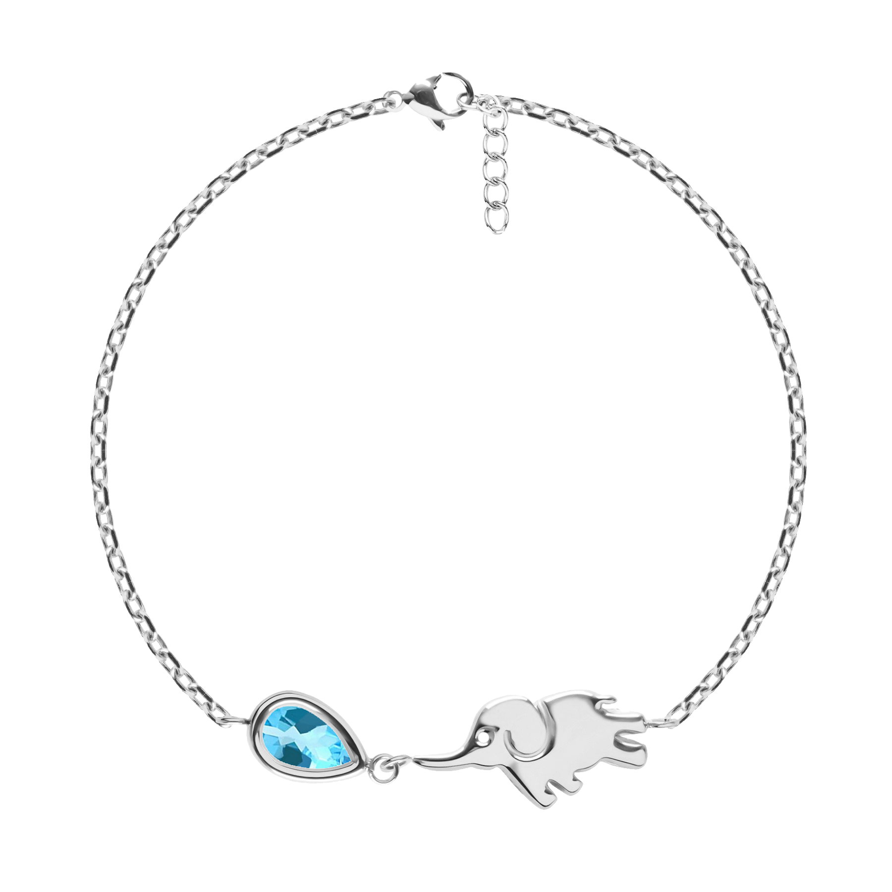 Armband Elefant mit Spinell 12cm