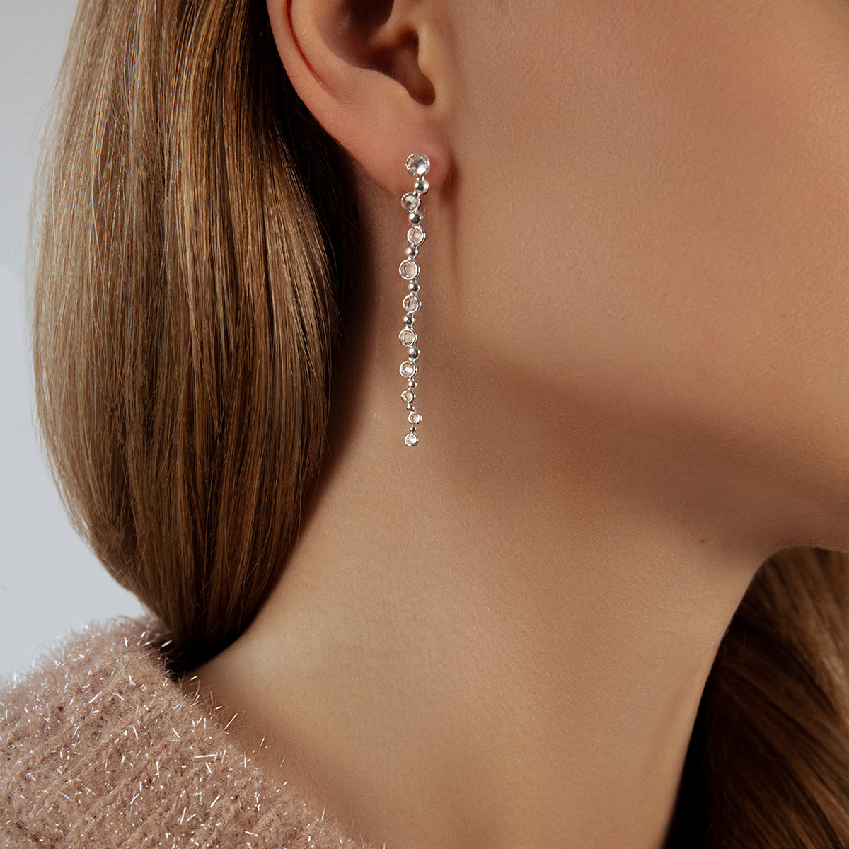 Ohrringe Sparkling 1, versilbert - Detailansicht