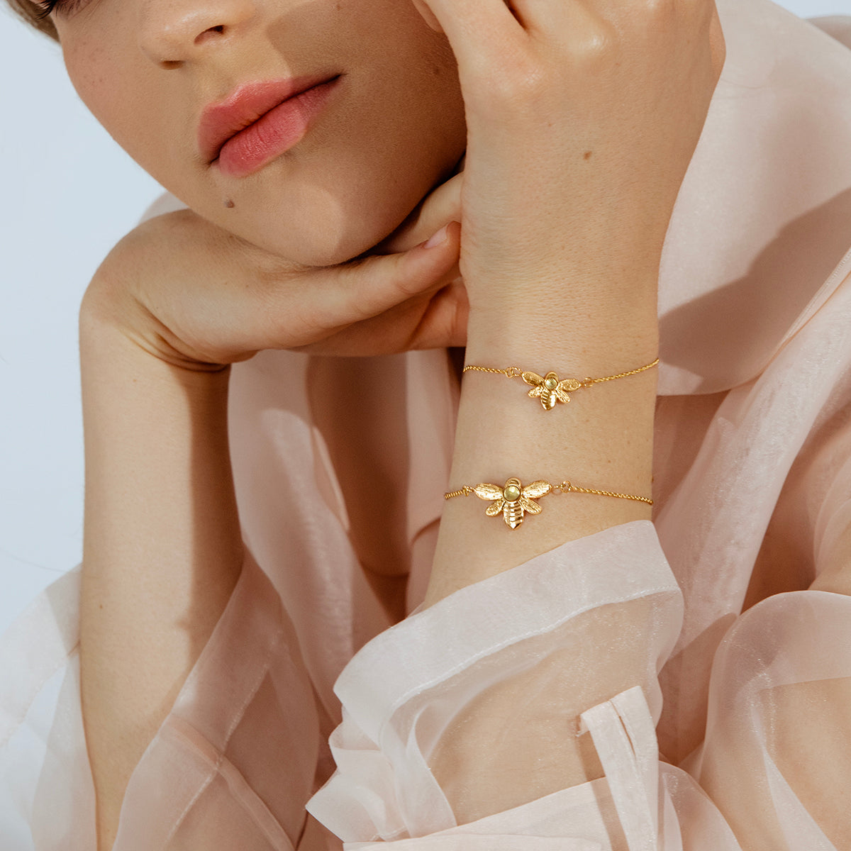 Armband Honey mini vergoldet - Detailansicht