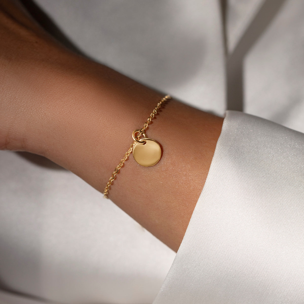 Armband Forzatina mit Medaillon 1 cm, 585er Gelbgold - Detailansicht