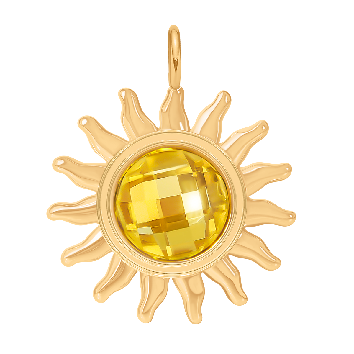 Anhänger Soleil 2,2 cm vergoldet - Vorderansicht
