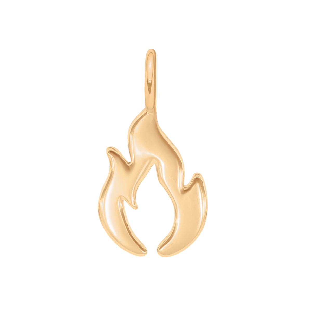 Anhänger Flamme 1,6 cm vergoldet - Vorderansicht