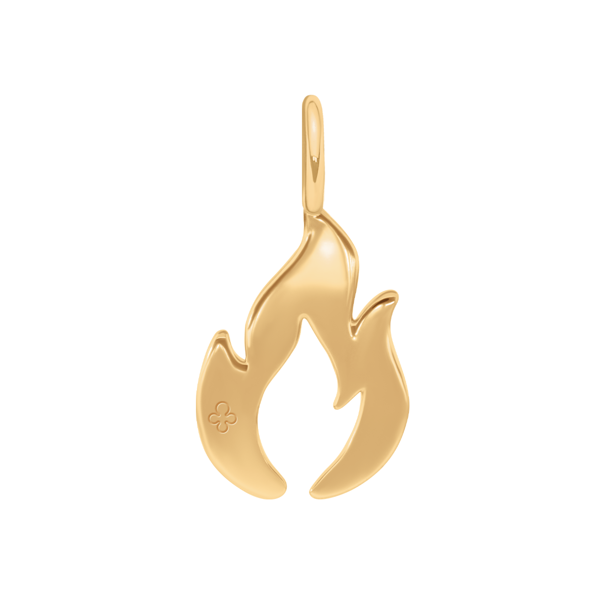 Anhänger Flamme 1,6 cm vergoldet - Detailansicht
