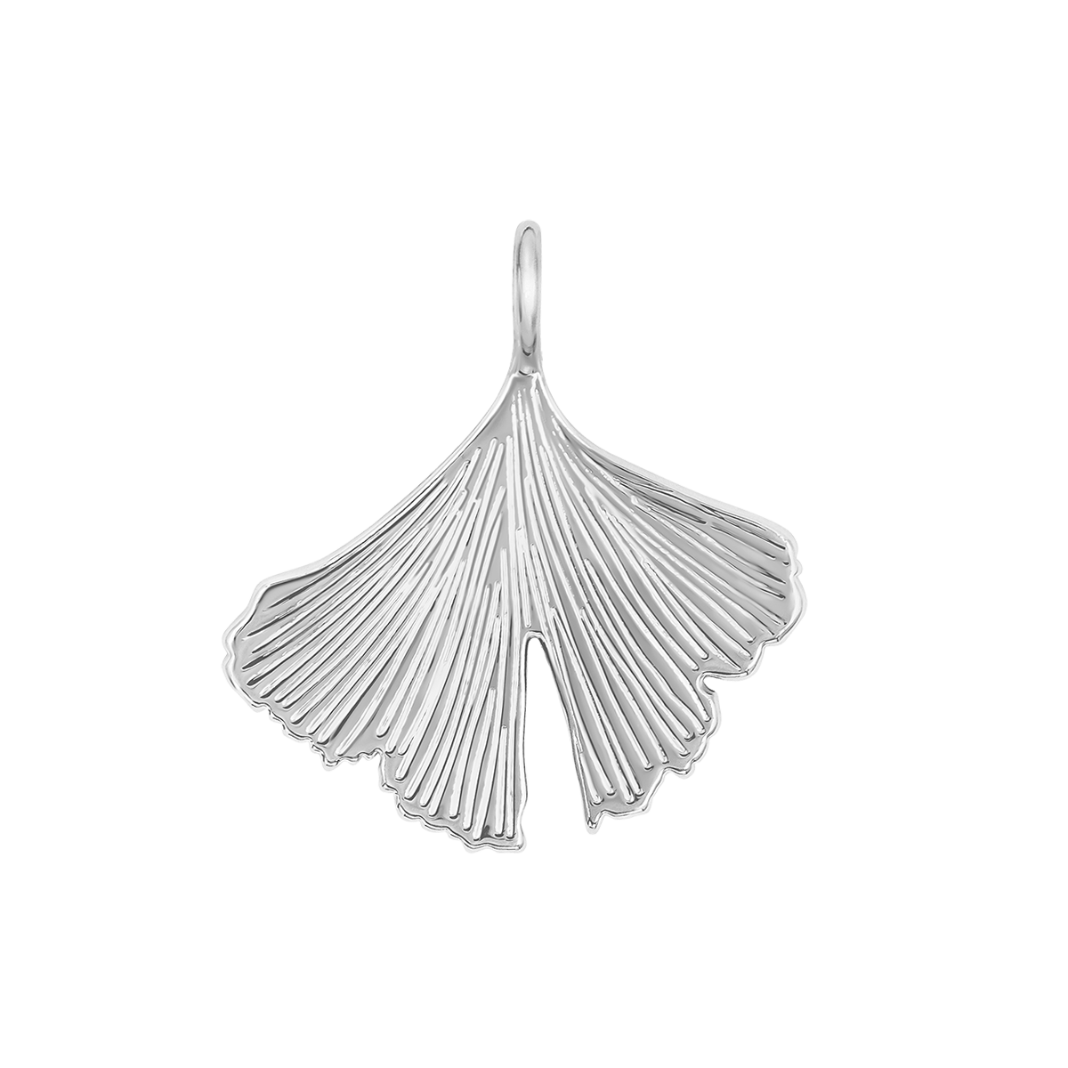 Anhänger Ginkgo versilbert - Vorderansicht