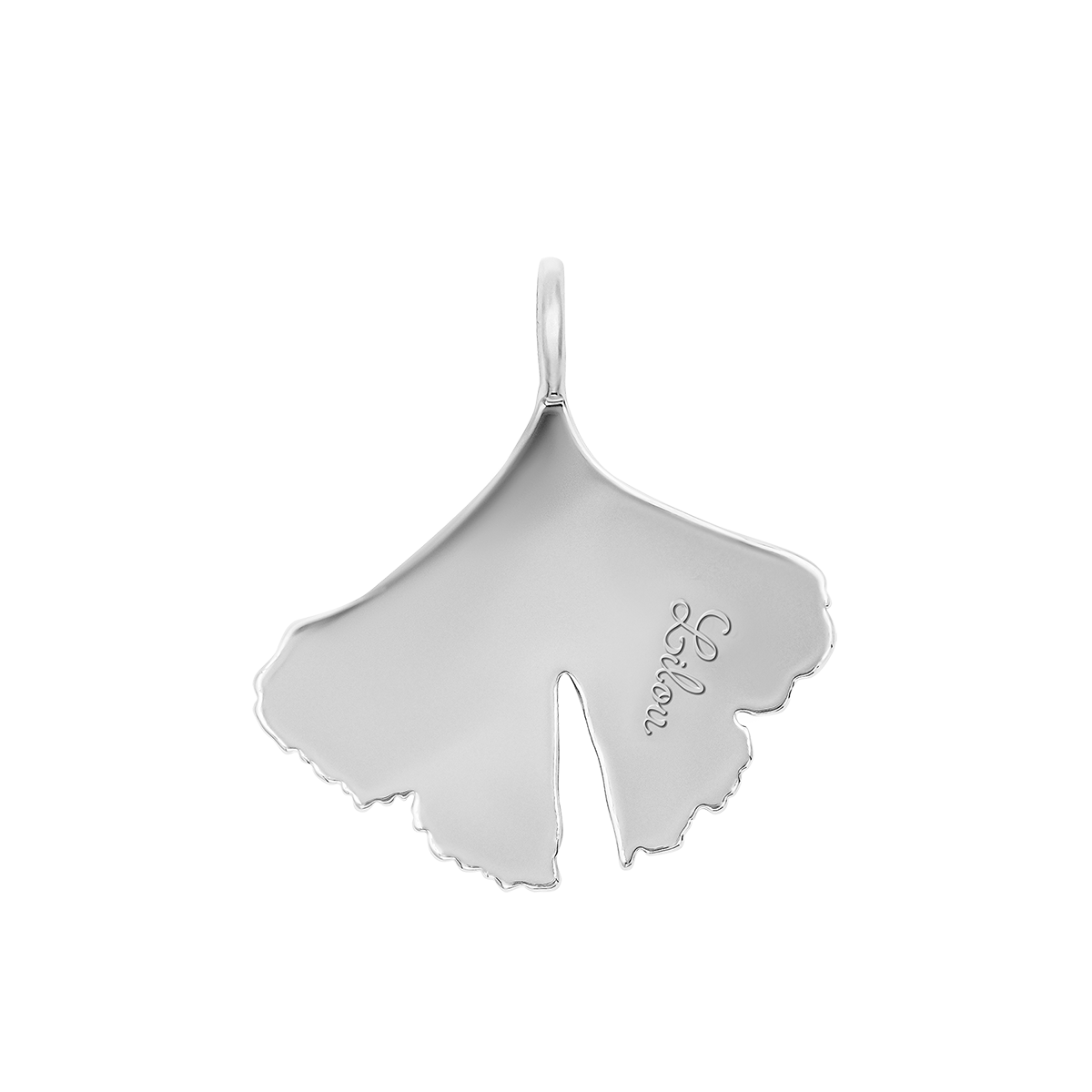 Anhänger Ginkgo versilbert - Detailansicht