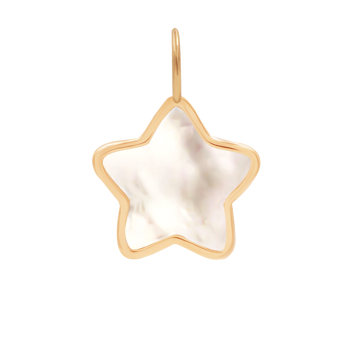 Anhänger Perlmutt Stern 0,8 cm in 585er Gelbgold Fassung