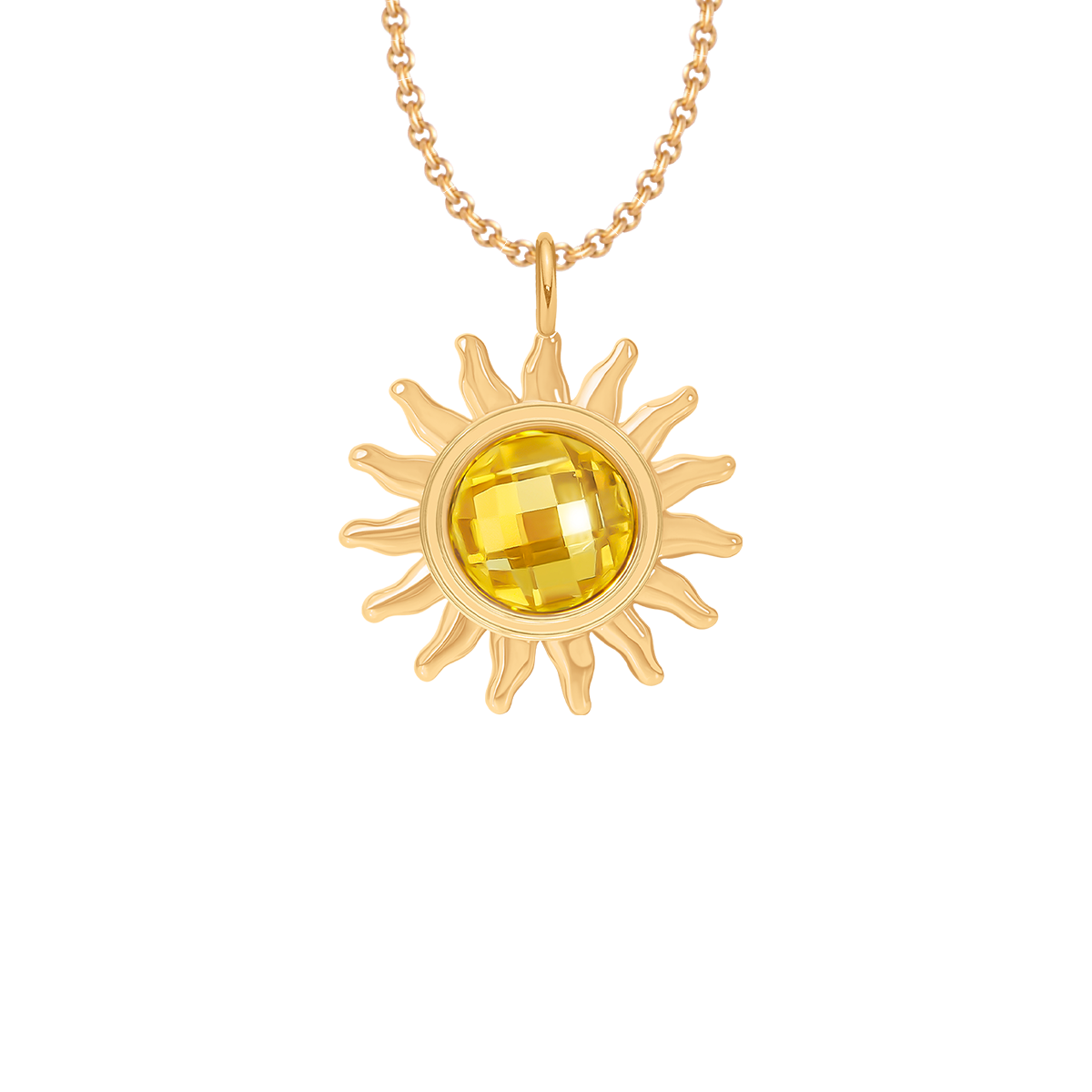 Halskette Klassisch 40 cm mit Soleil 1,2 cm vergoldet - Vorderansicht