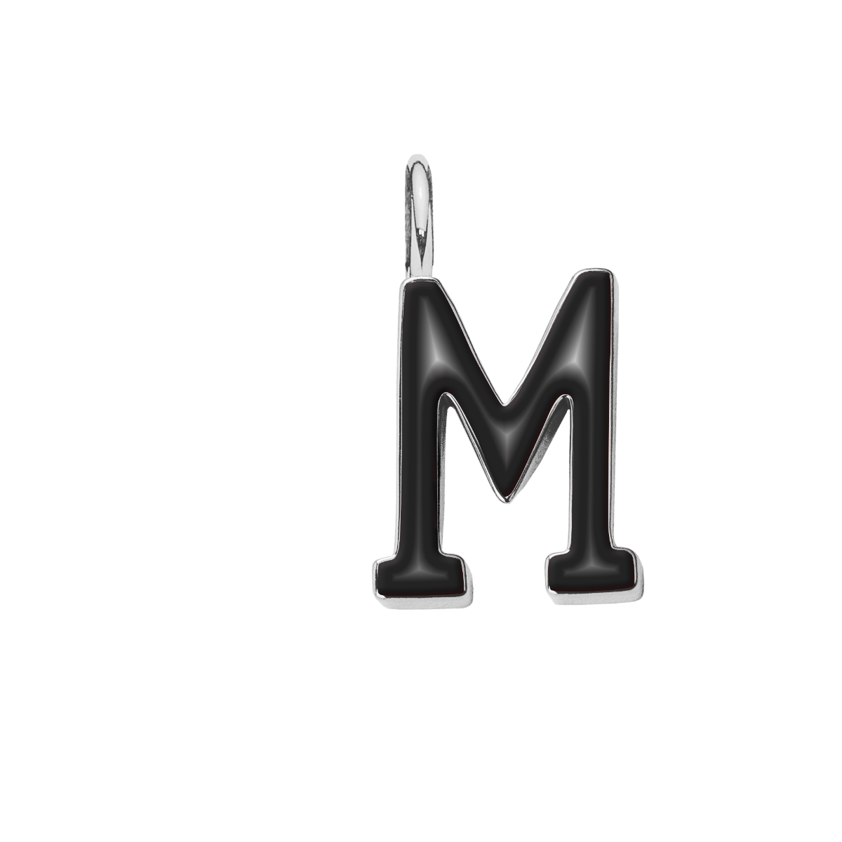 Anhänger "Meaning" 1 cm mit schwarzer Emaille, versilbert