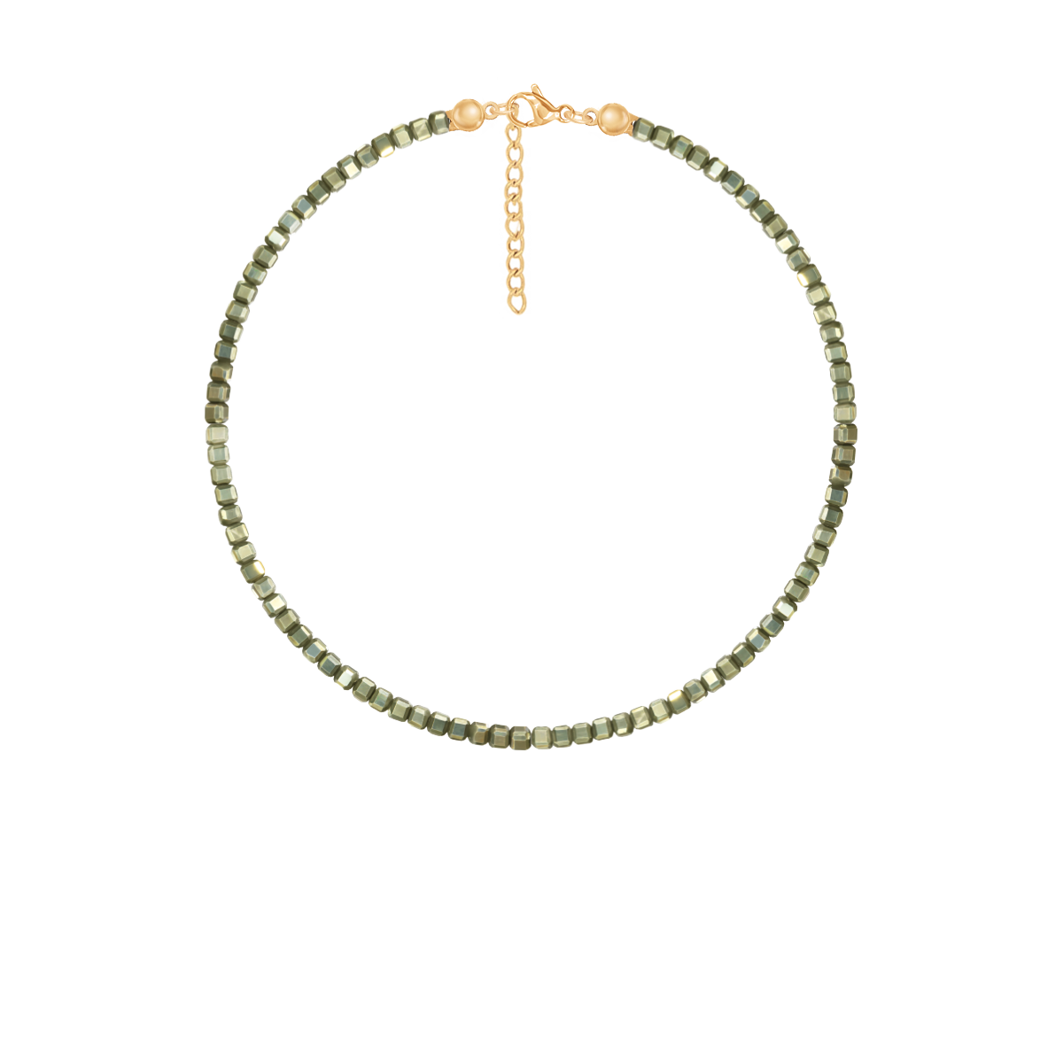 Armband aus Pyrit Steinen, vergoldet - Vorderansicht