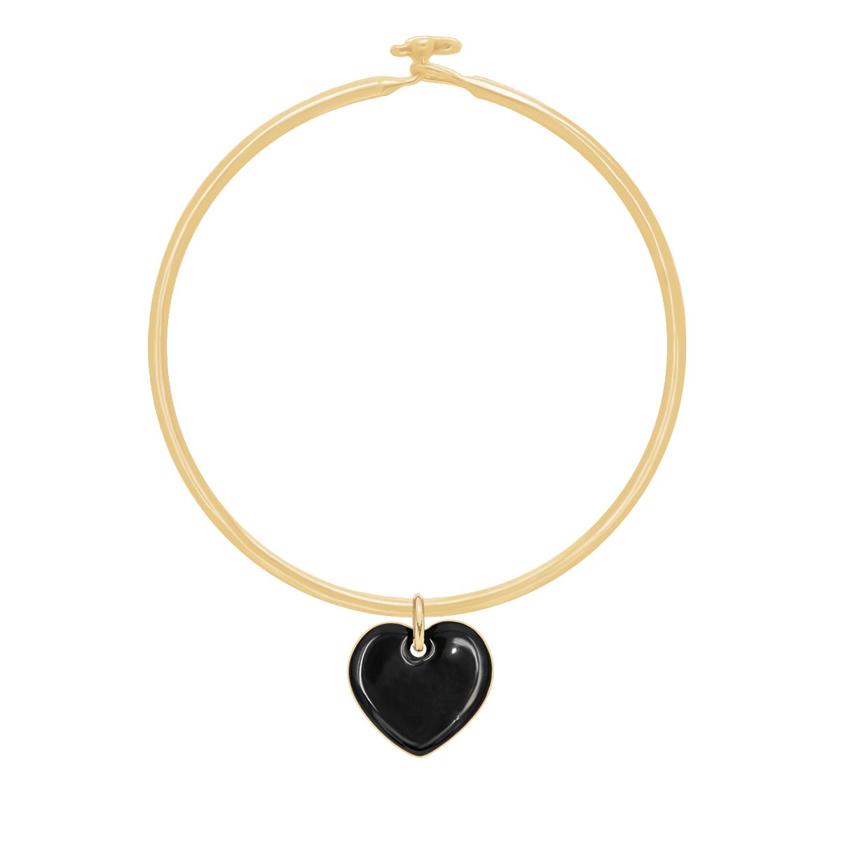 Armreif Penelope mit schwarzfarbenem 1,5 cm Herz vergoldet