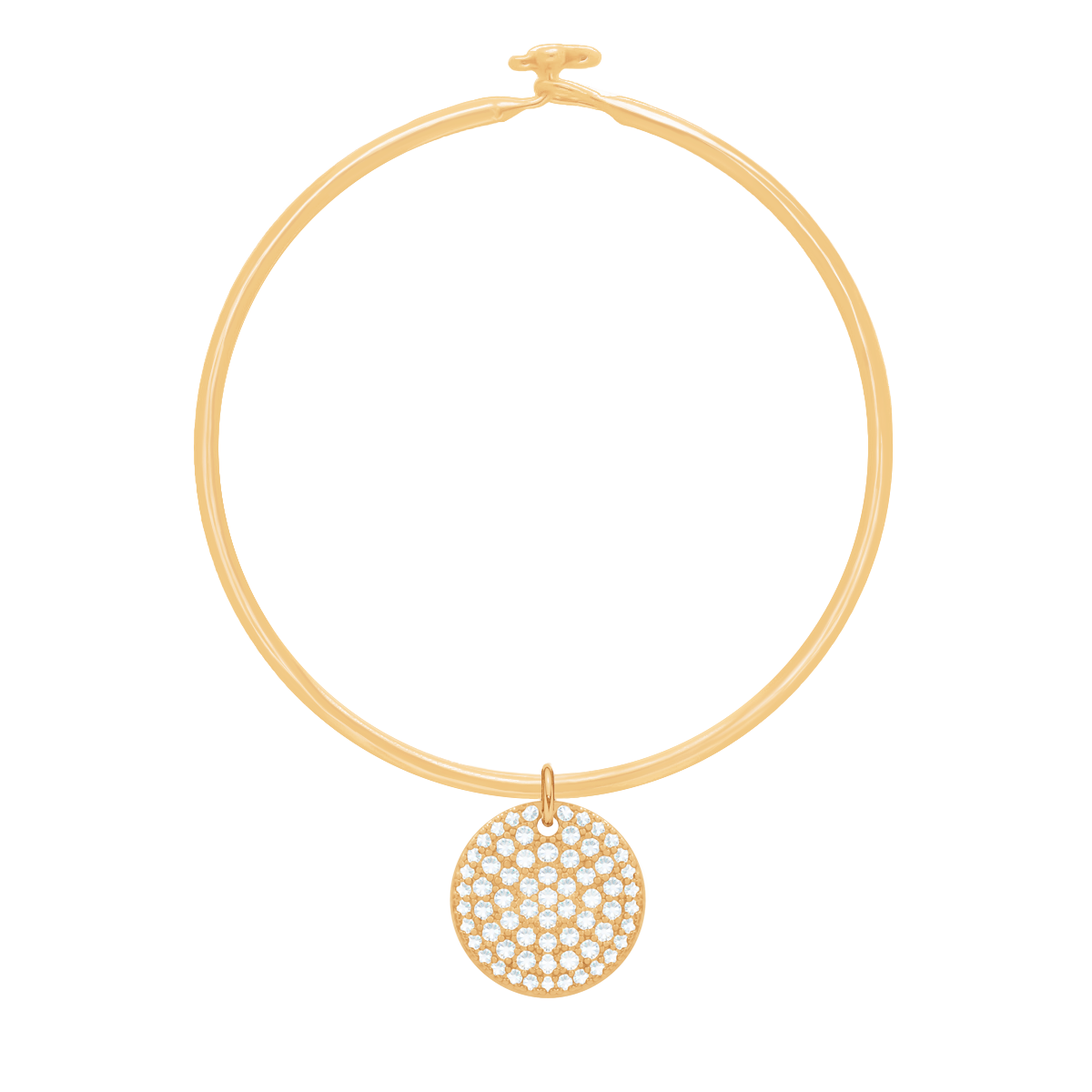 Armreif Penelope mit vergoldetem 1,5 cm Medaillon mit weißen Zirkonia