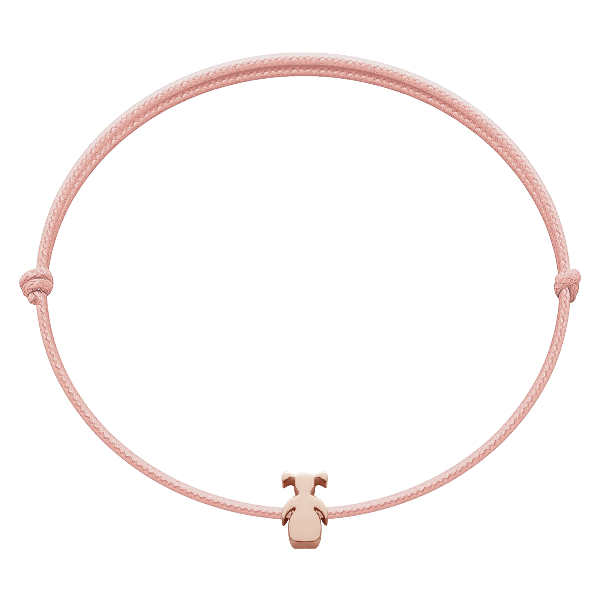 Armband mit einem Mädchen Etinkelle, rosa Vergoldung, auf einer dünnen Pulver rosa Schnur
