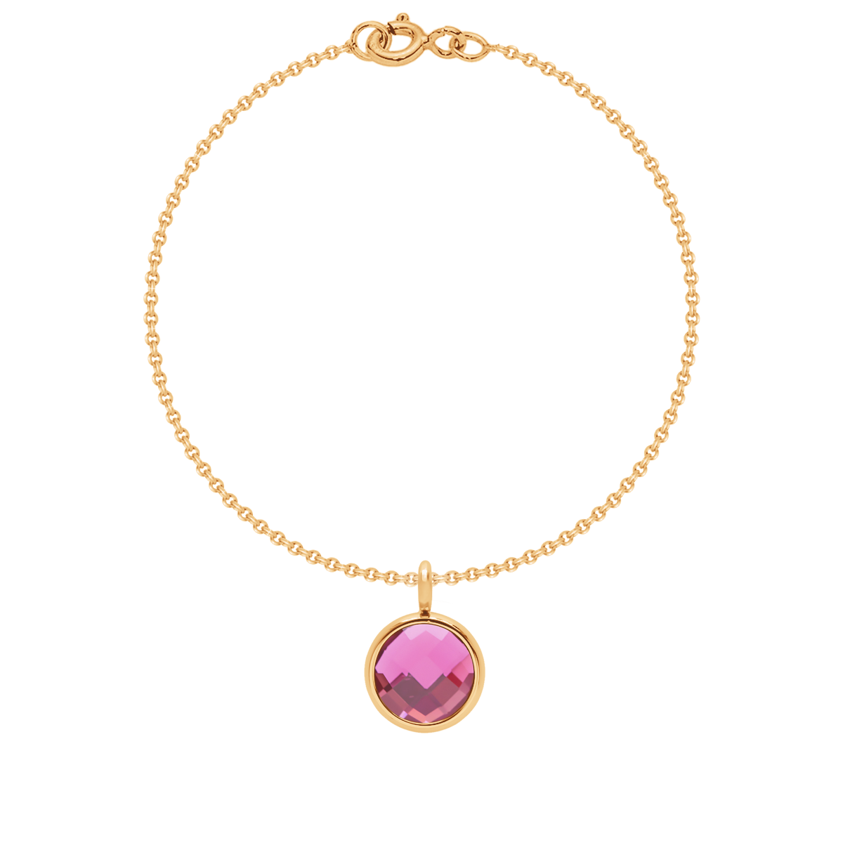 Armband klassisch mit rosa Quarz vergoldet