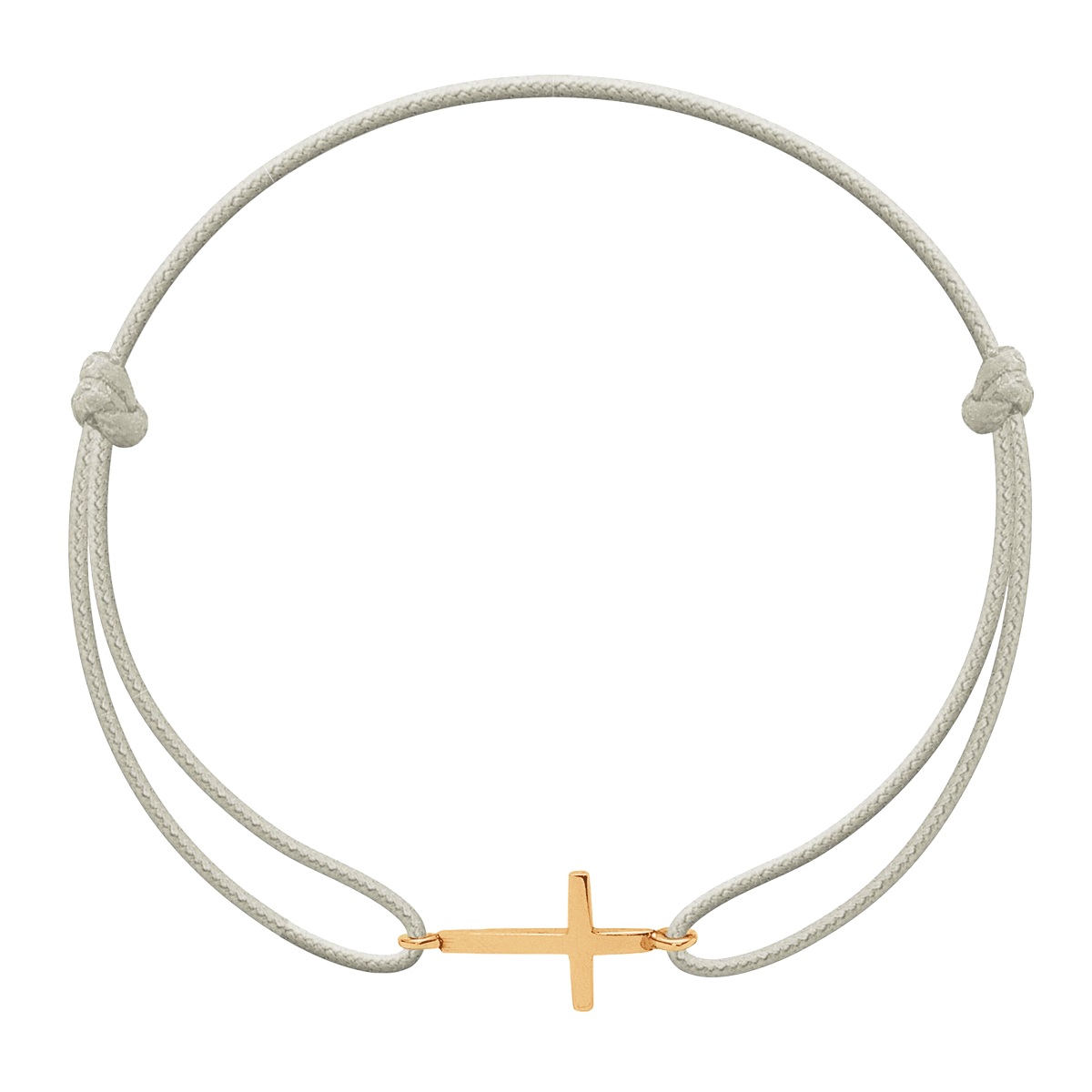 Armband mit einem goldplattierten Kreuz auf einer dünnen Perlenschnur
