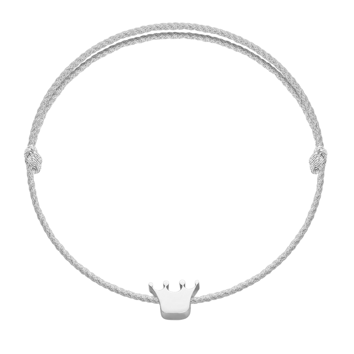 Armband mit der silbernen Krone von Etinkelle auf einer dicken Silberpremium -Saite