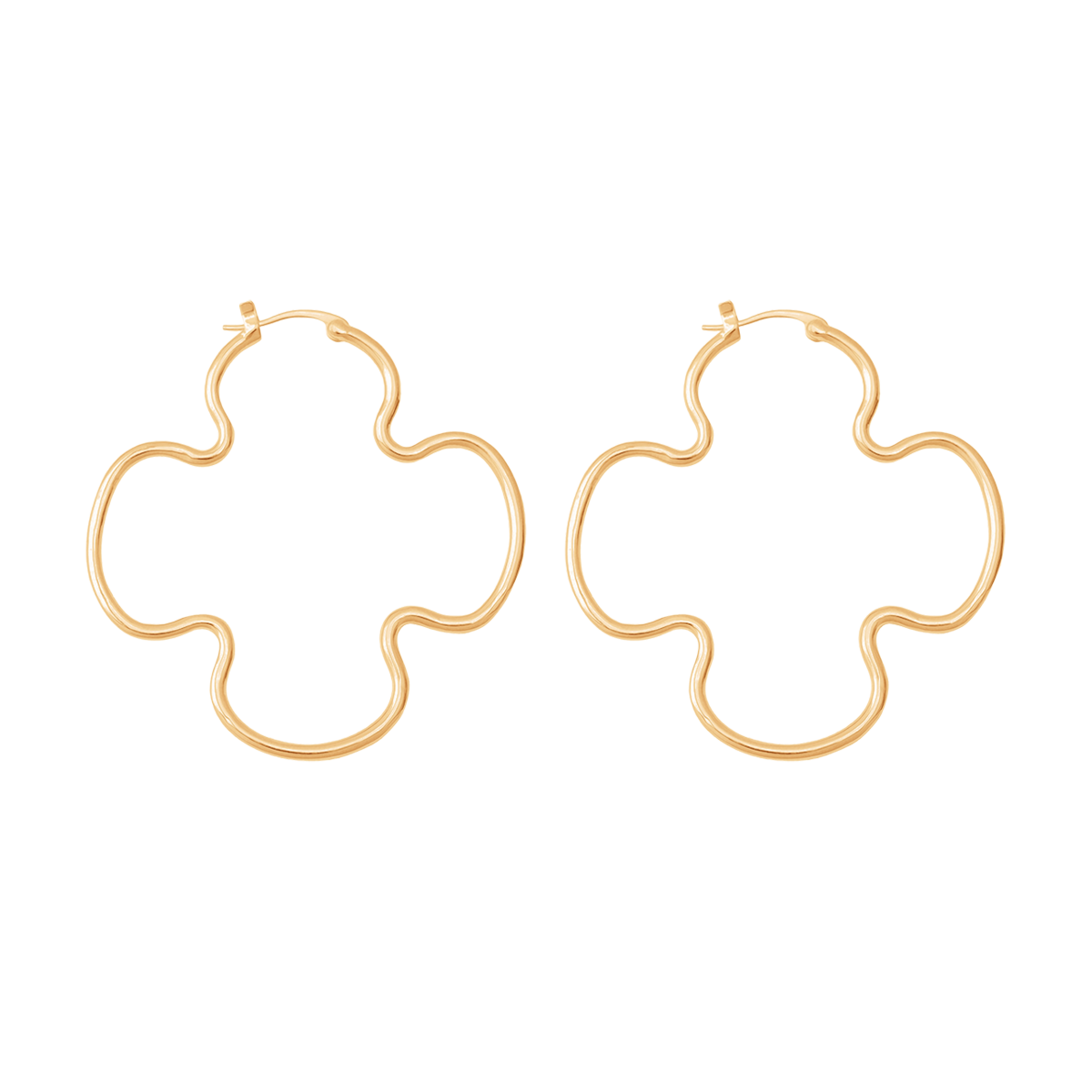 Klee-Ohrringe vergoldet, 5 cm