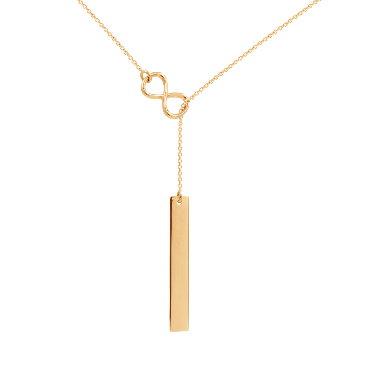 Halskette Unendlichkeit mit Platte 48cm vergoldet