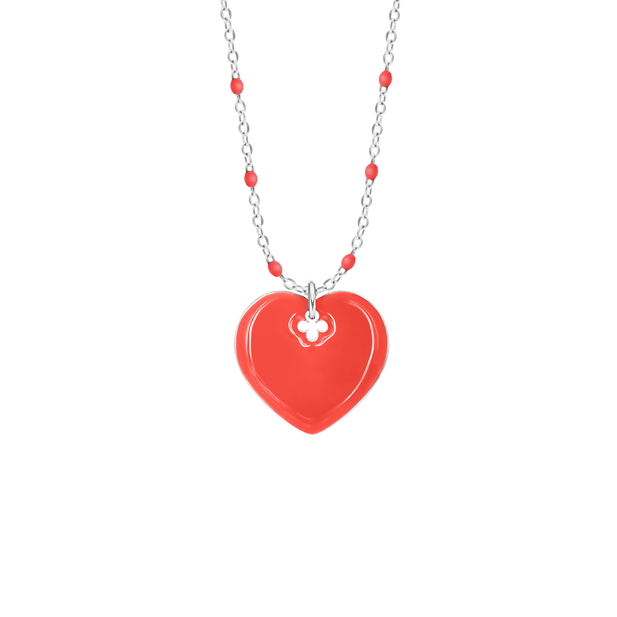 Halskette mit rote Emaille mit rot emaillierten Herz