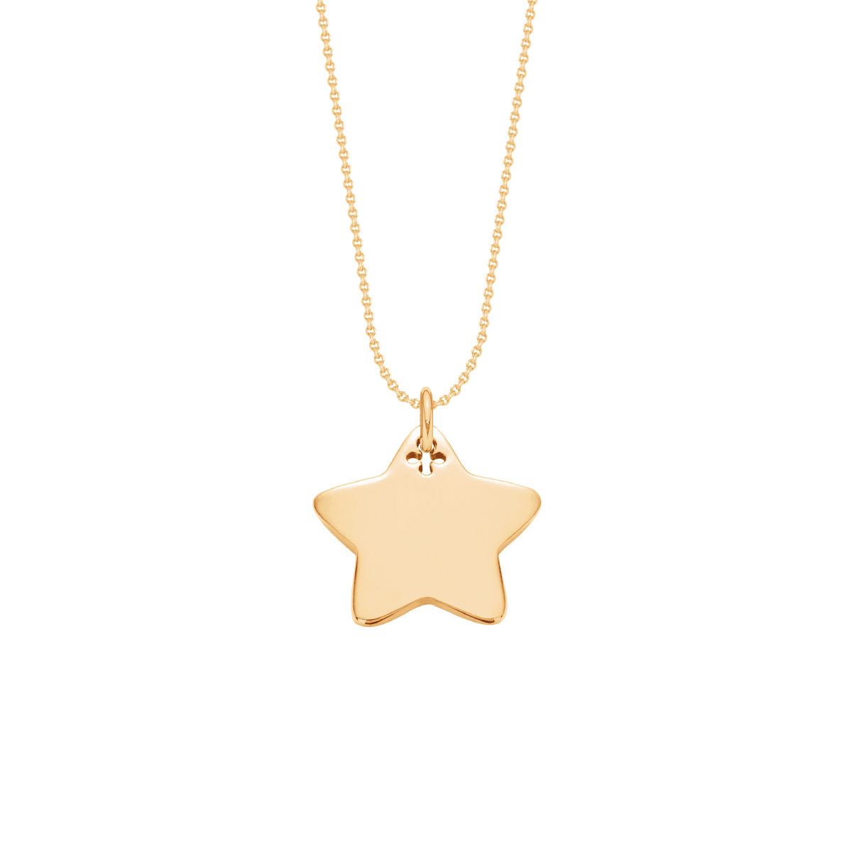 Halskette Klassisch mit 2 cm Stern vergoldet