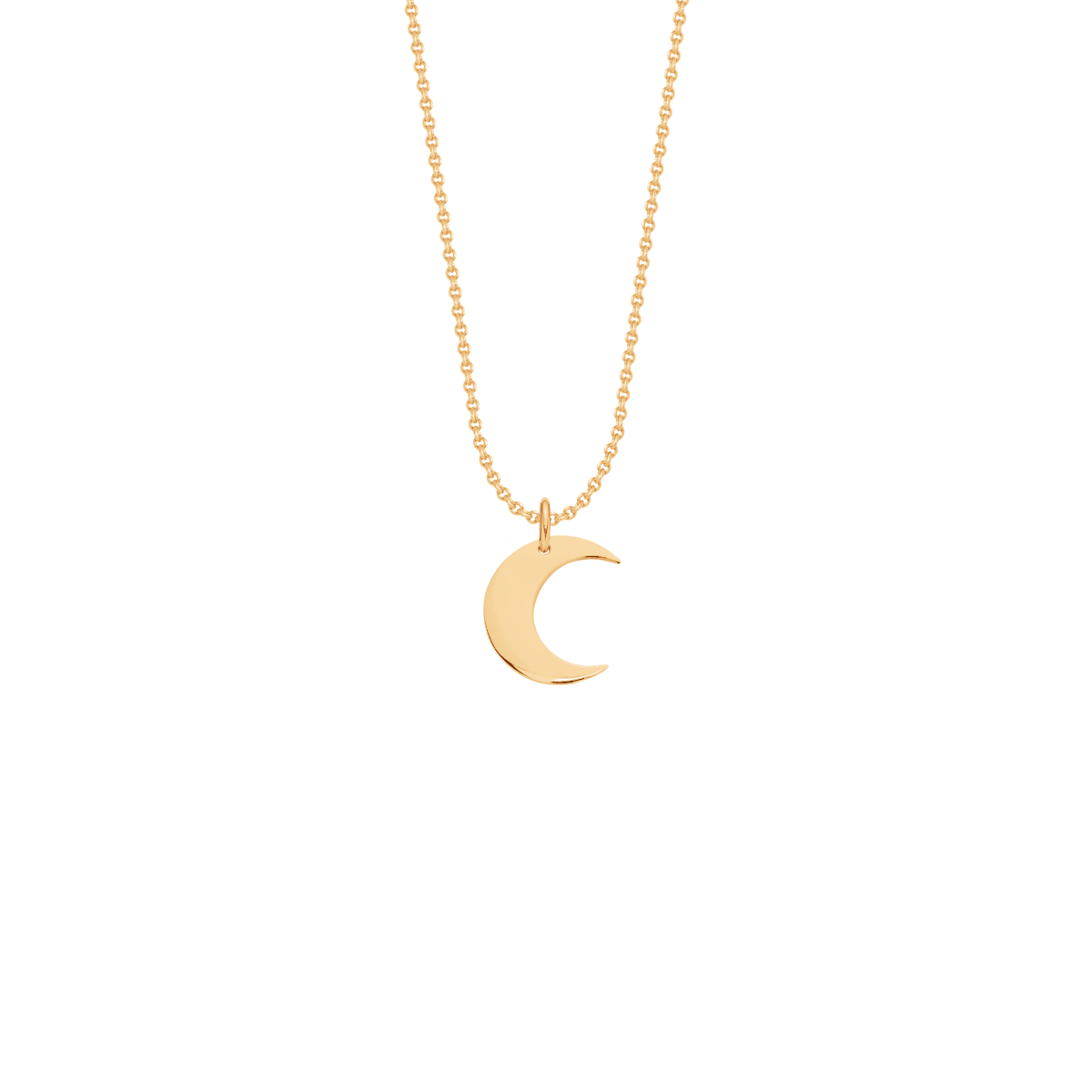 Halskette Klassisch mit 1,5 cm Lune-Anhänger vergoldet