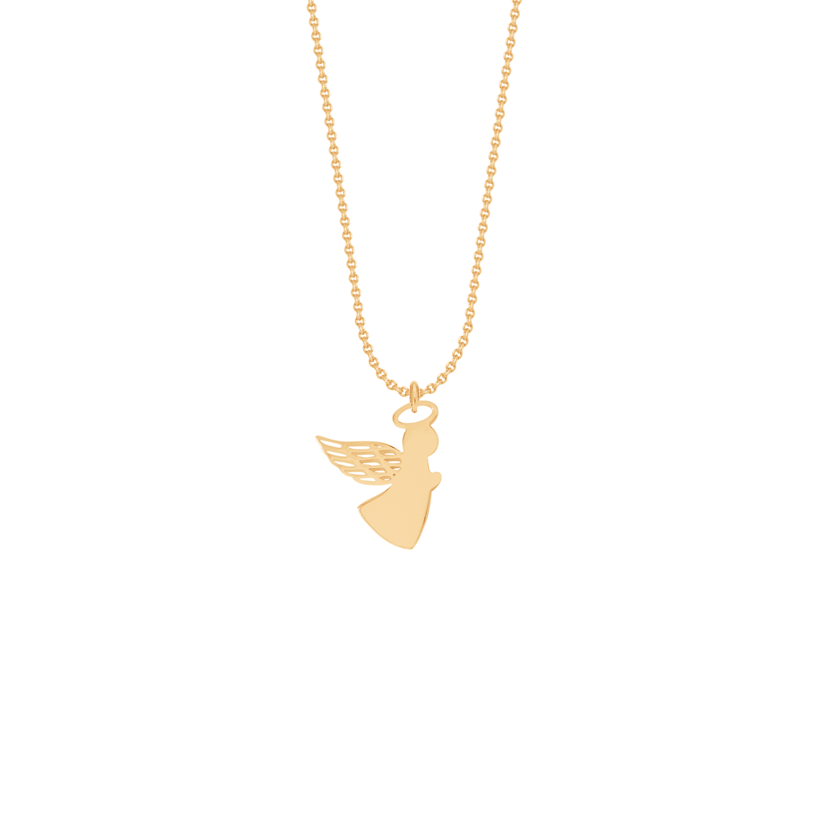 Halskette Klassisch mit vergoldetem Engel mit offenen Flügel 1,5 cm