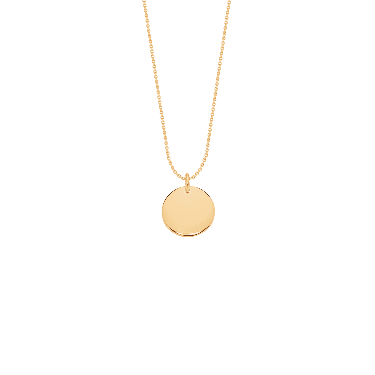 Halskette Fade mit evergoldetem 1,5 cm Medailloniner Goldmedaille an der Fadenkette
