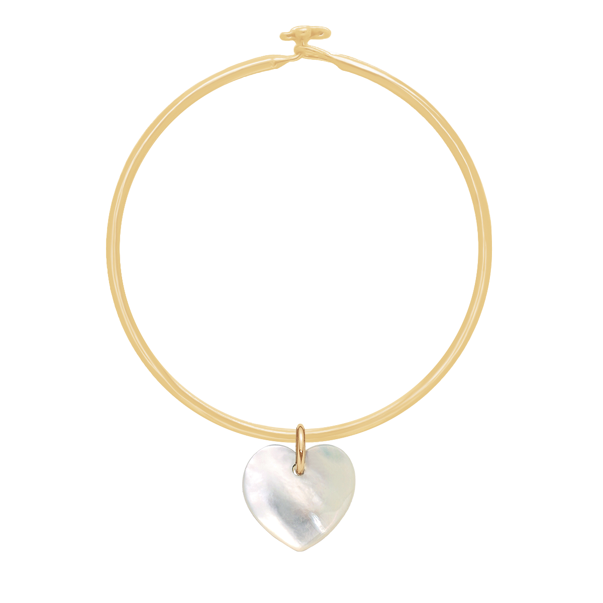 Armreif Penelope mit 1,5 cm Herz aus Perlmutt vergoldet