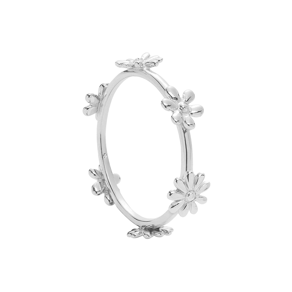 Ring Flowers Band silber