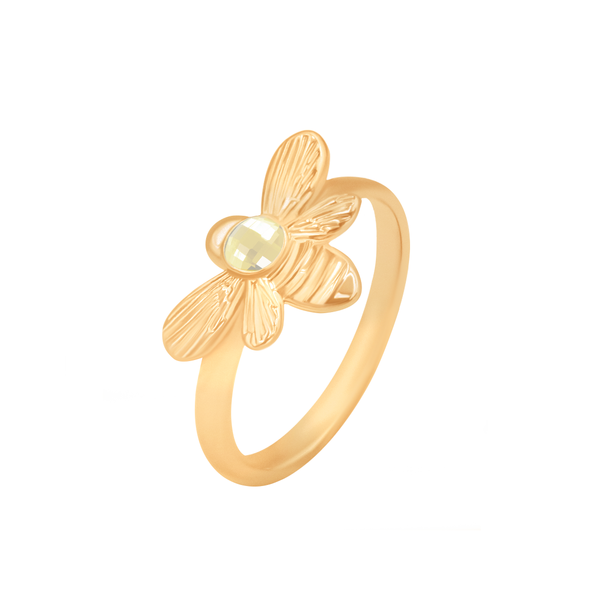 Ring Honey mit Quarz vergoldet