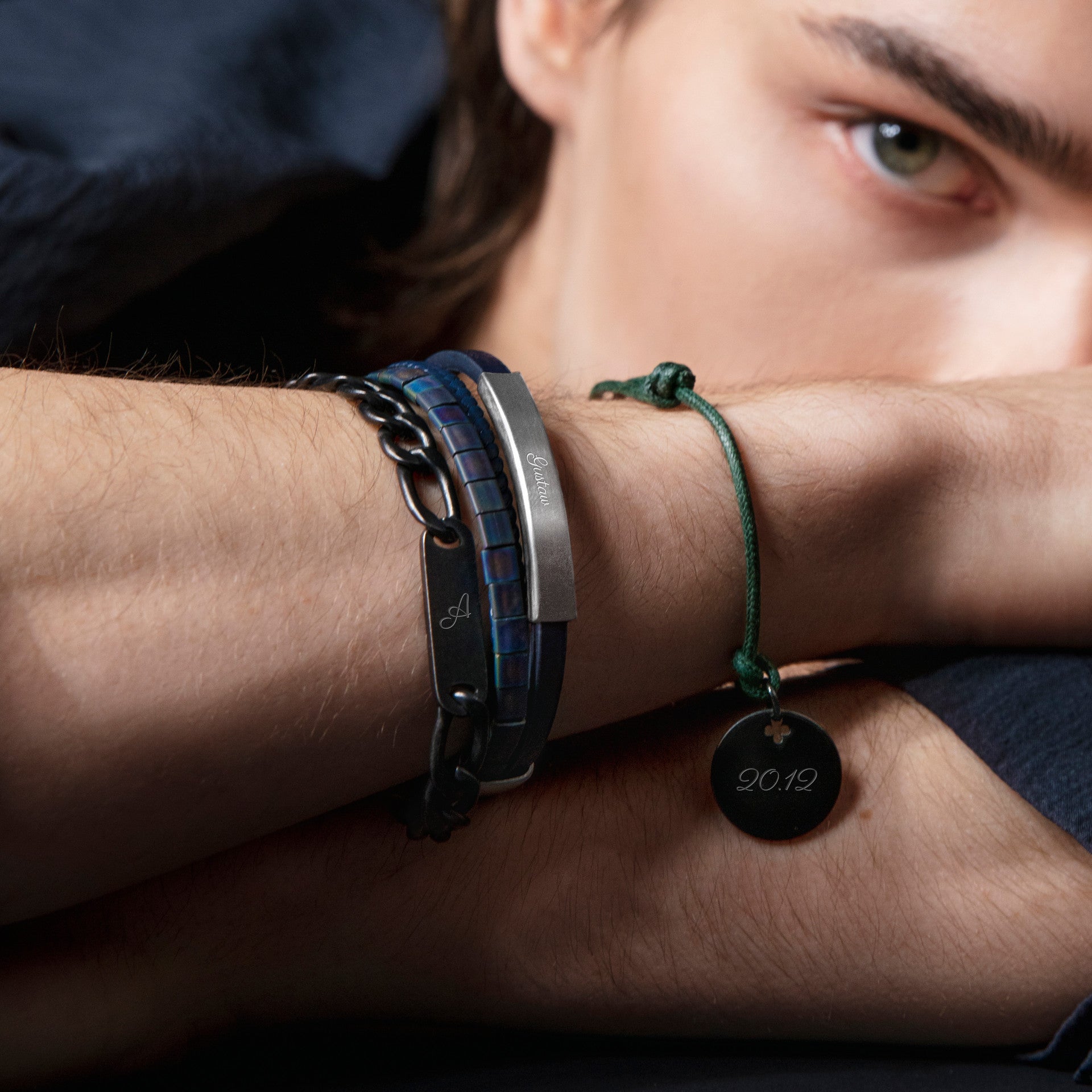 Herrenarmband aus dreifachem Leder