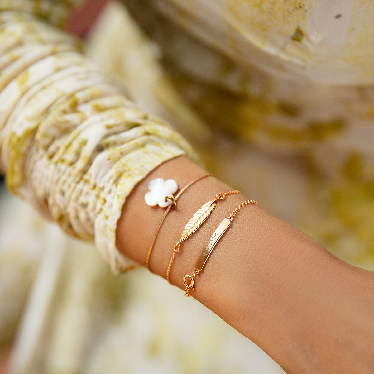 Armband mit Scheibe vergoldet - Detailansicht