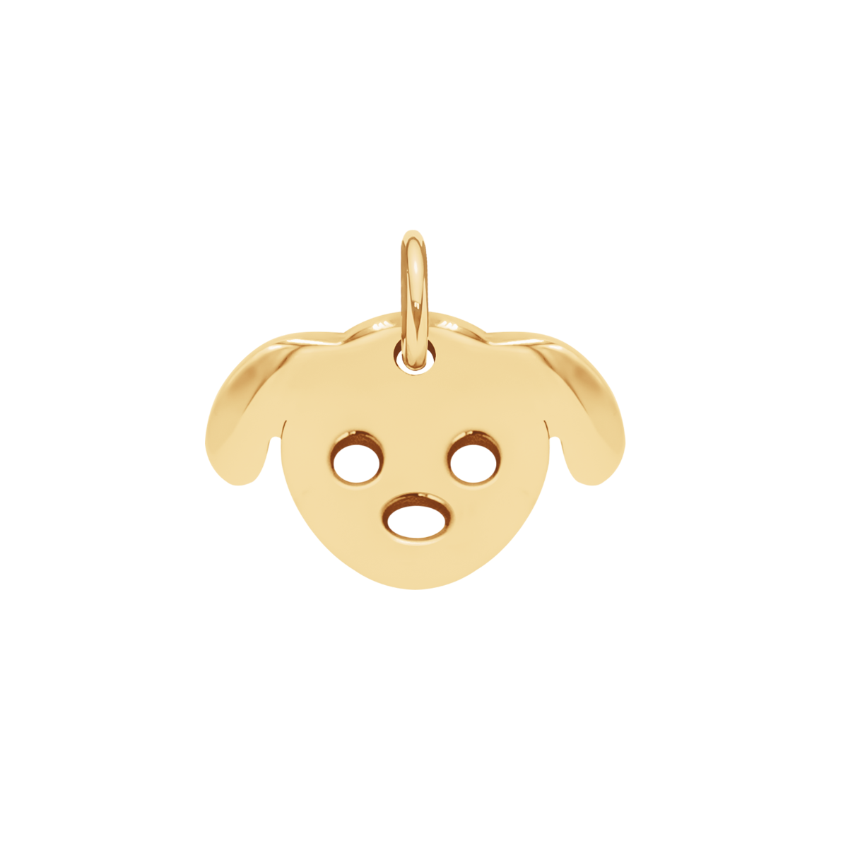 Hund 1 cm, vergoldet - Vorderansicht