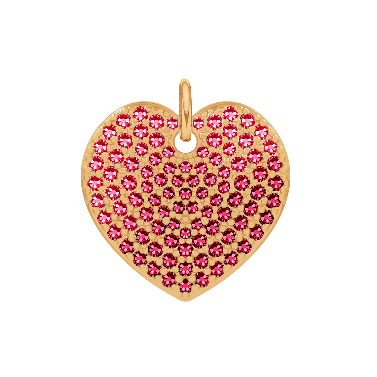 Herz mit rosa Zirkonen 1,5 cm, vergoldet