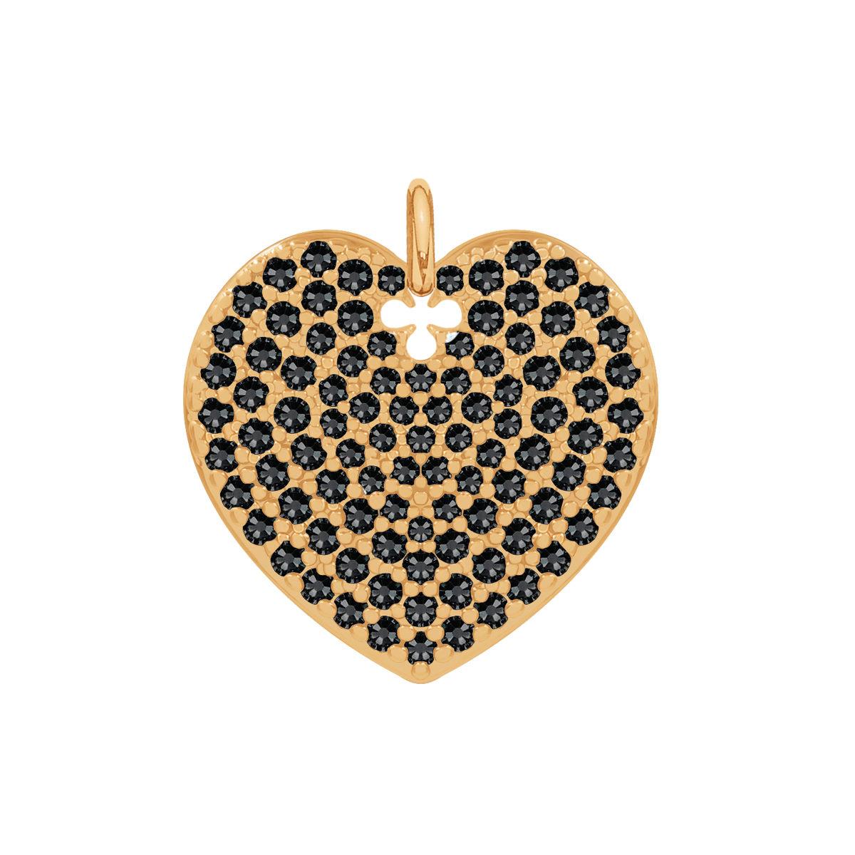 Herz mit schwarzen Zirkonen 2 cm
