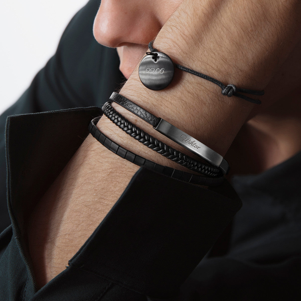 Herrenarmband aus dreifachem Leder