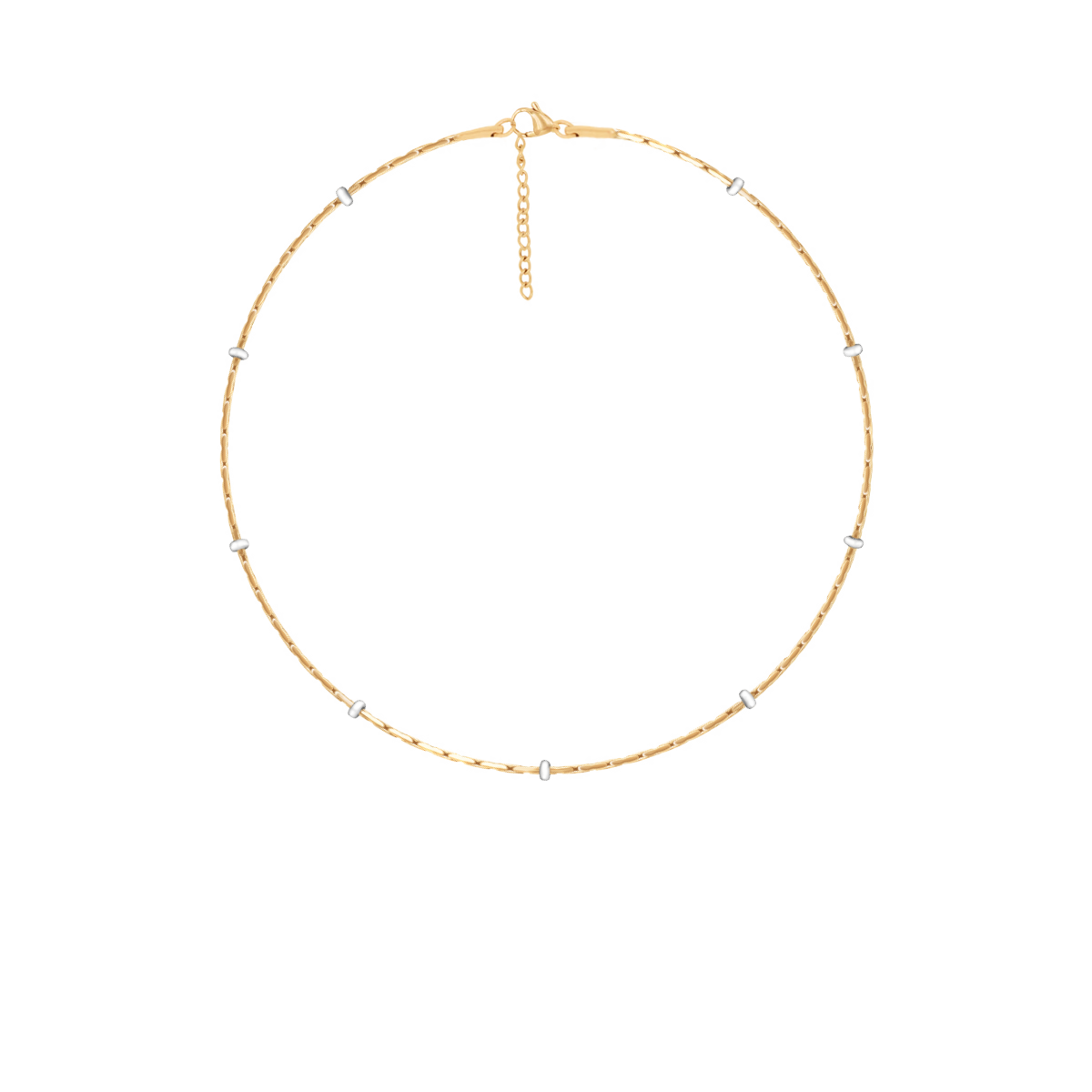 Armband Sublime mit weißer Emaille, vergoldet - Vorderansicht