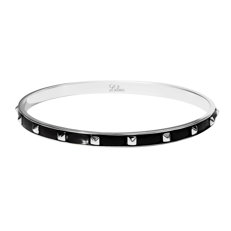 Armreif Ethno No.3 mit schwarzer Emaille