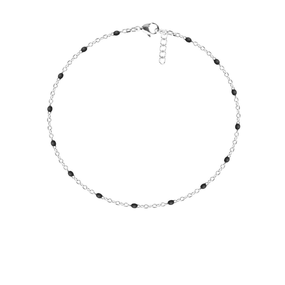Armband mit schwarzfarbener Emaille, versilbert - Vorderansicht