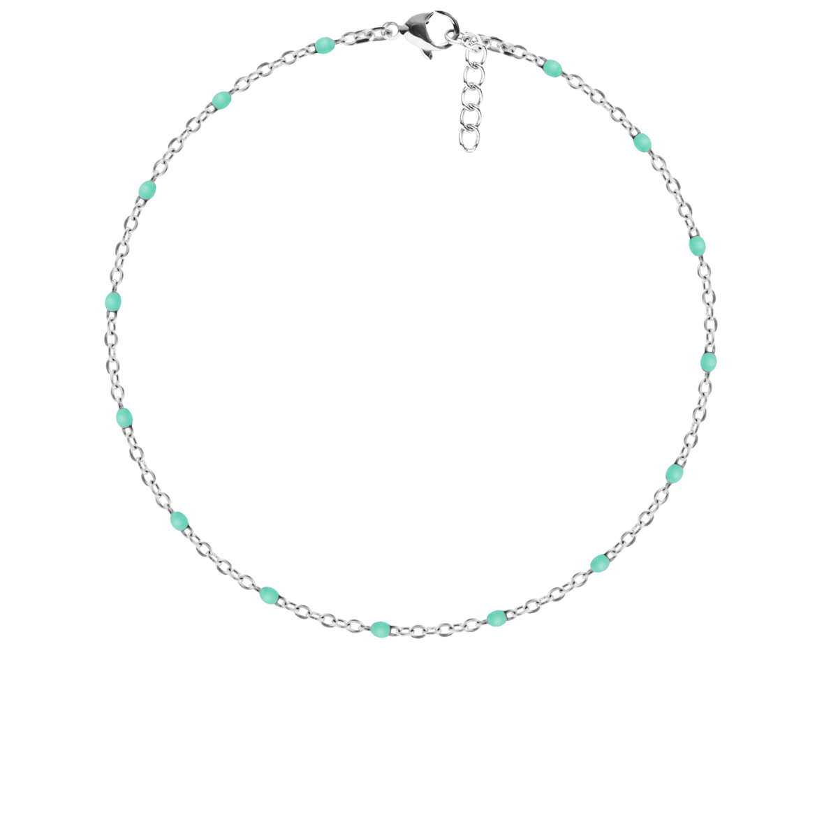 Armband mit mintfarbener Emaille versilbert - Vorderansicht