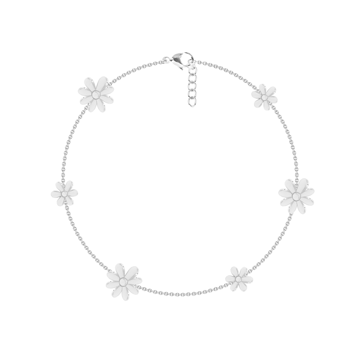 Flowers Armband versilbert