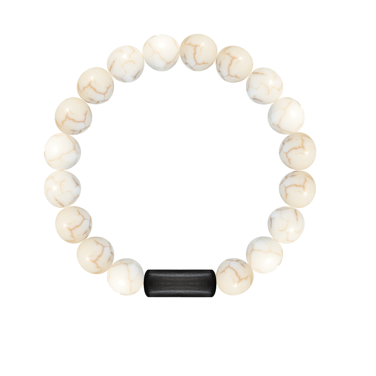 Herrearmband aus weißen Türkissteinen 0,8 cm - Vorderansicht