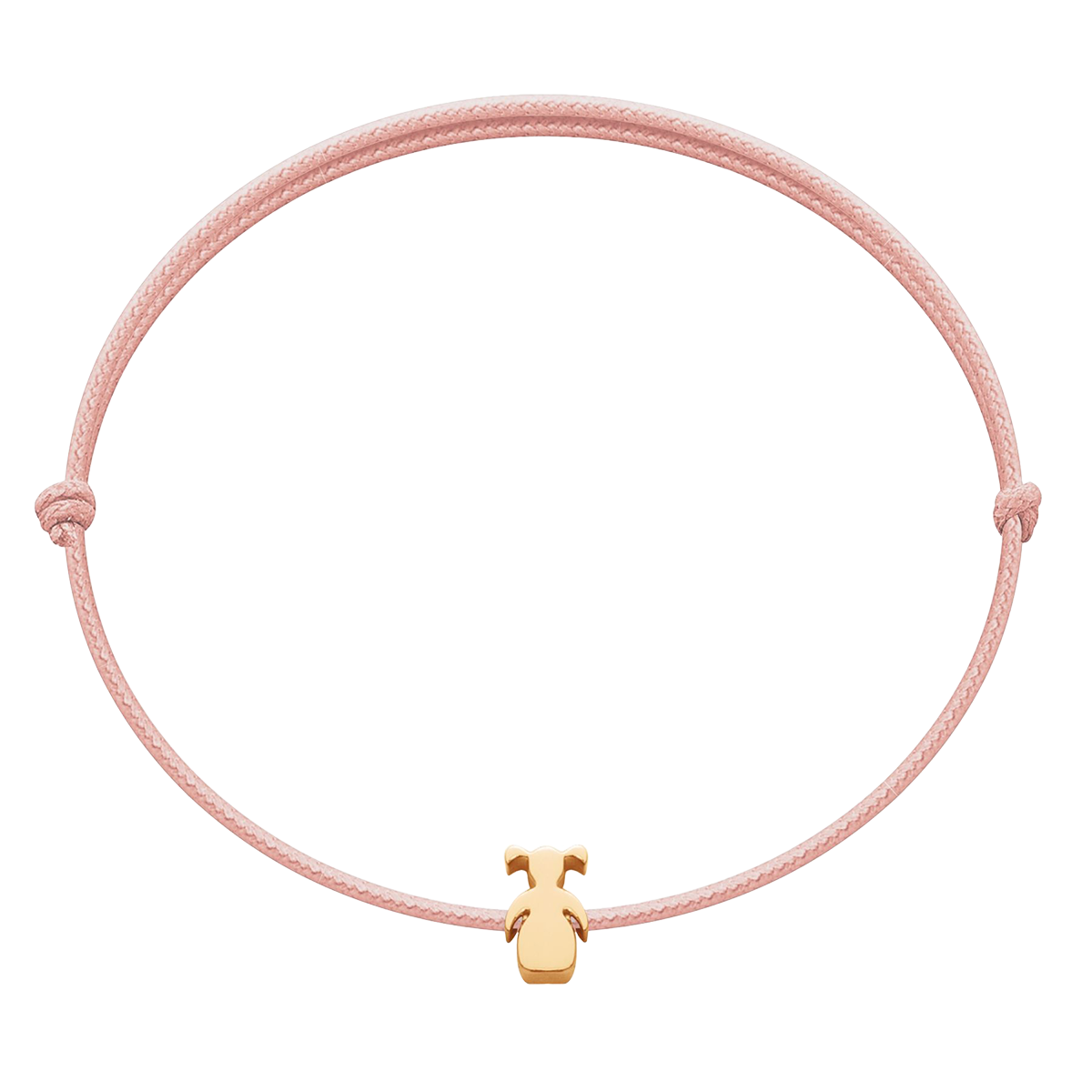 Schnurarmband puder mit Etincelle Mädchen aus 585er Gelbgold - Vorderansicht