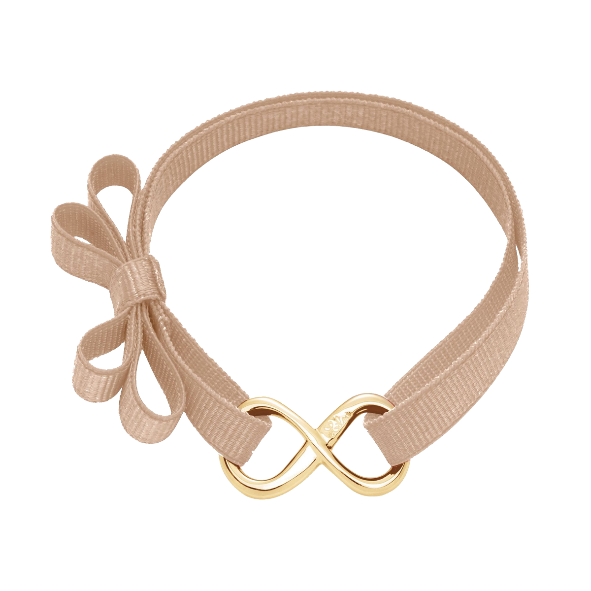 Schleifenarmband mit Unendlichkeitszeichen vergoldet - Vorderansicht