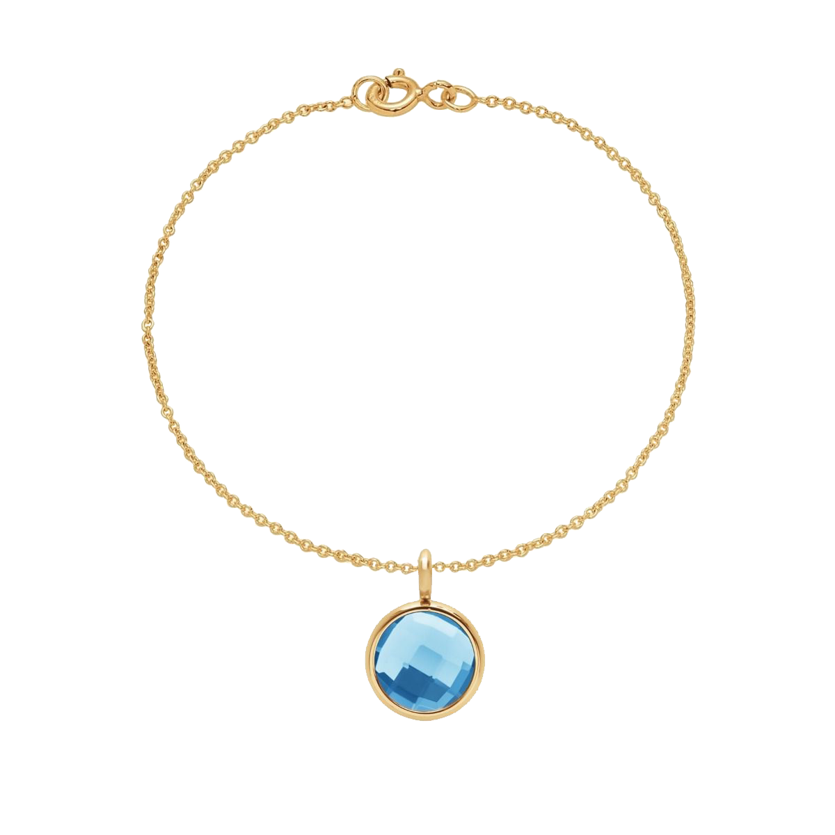 Armband klassisch mit blauem Quarz vergoldet - Vorderansicht
