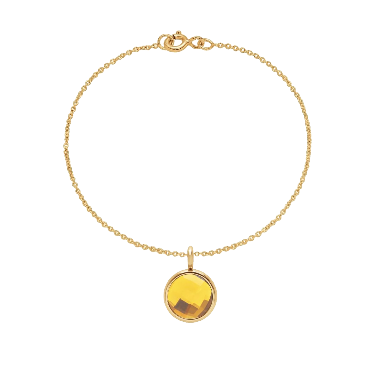 Armband klassisch mit gelbem Quarz vergoldet - Vorderansicht