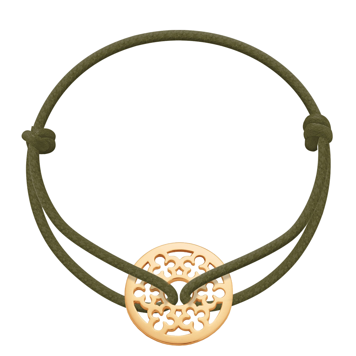 Schnurarmband mit Plättchen mit Kleeblättern
