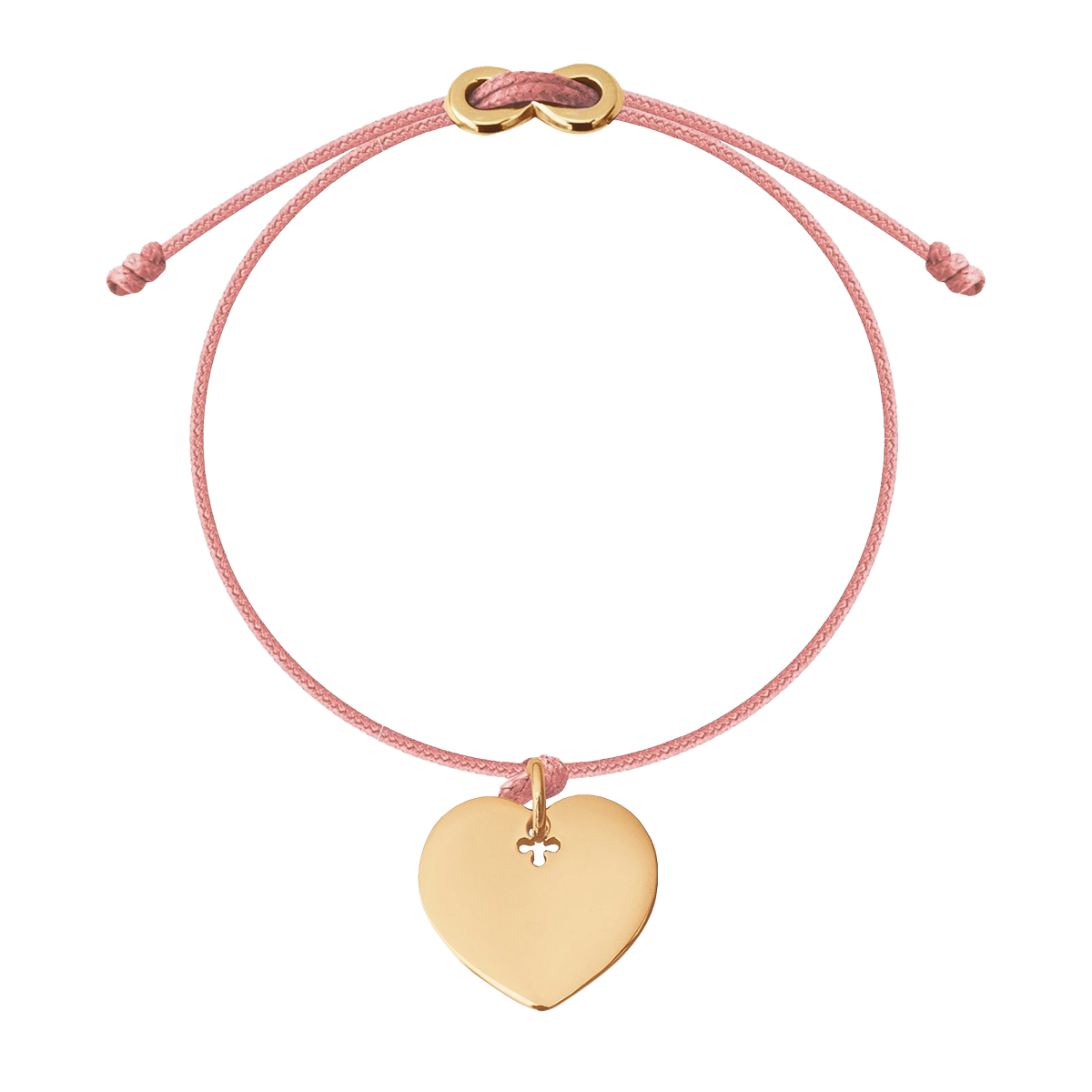 Armband mit vergoldetem Herzen und Infinity-Verschluss - Vorderansicht