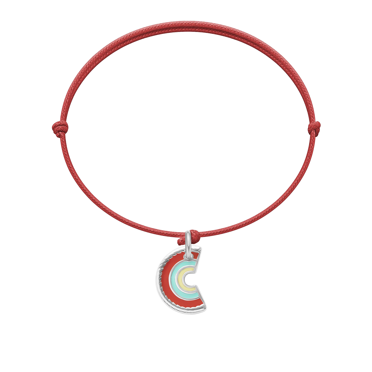 Armband mit einem Rainbow an roten Schnurband - Vorderansicht